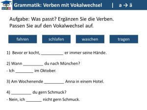 verben mit vokalwechsel c3bcbung a zu ae1