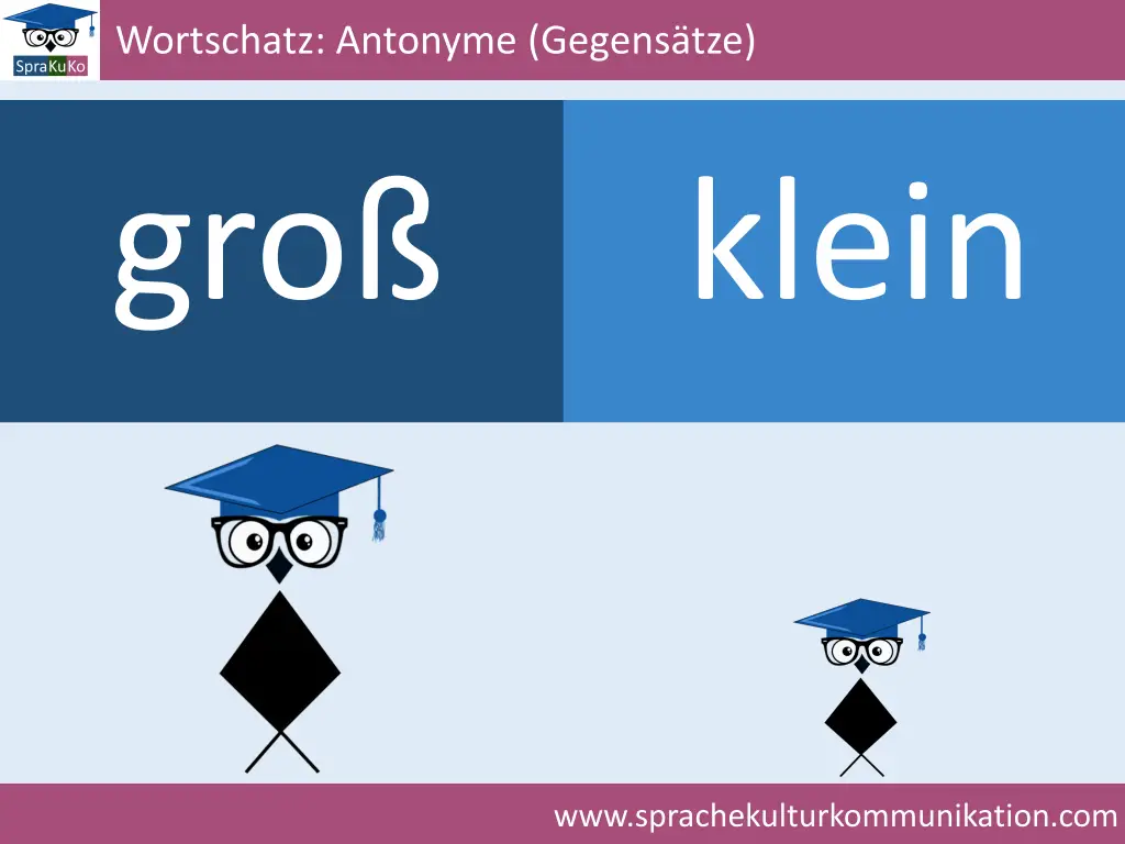 Wortschatz Adjektive groß und klein - Deutsch lernen online | Sprakuko