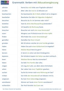 Verben mit Akkusativ
