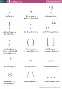 DaF Interpunktion Wortschatz
