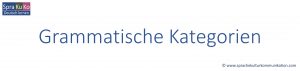 HEADER Grammatische Kategorien
