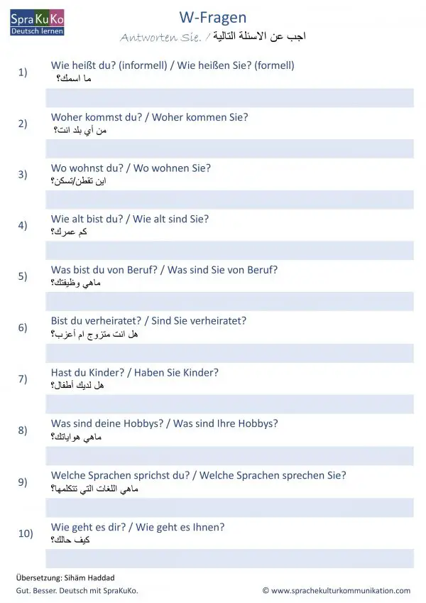 Leben In Deutschland 300 Fragen Und Antworten Pdf Arabisch Kopiervorlagen - Sprakuko - Deutsch lernen online