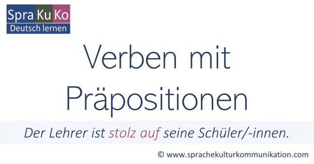 Verben mit Präpositionen - Übung und Liste zum Deutschlernen