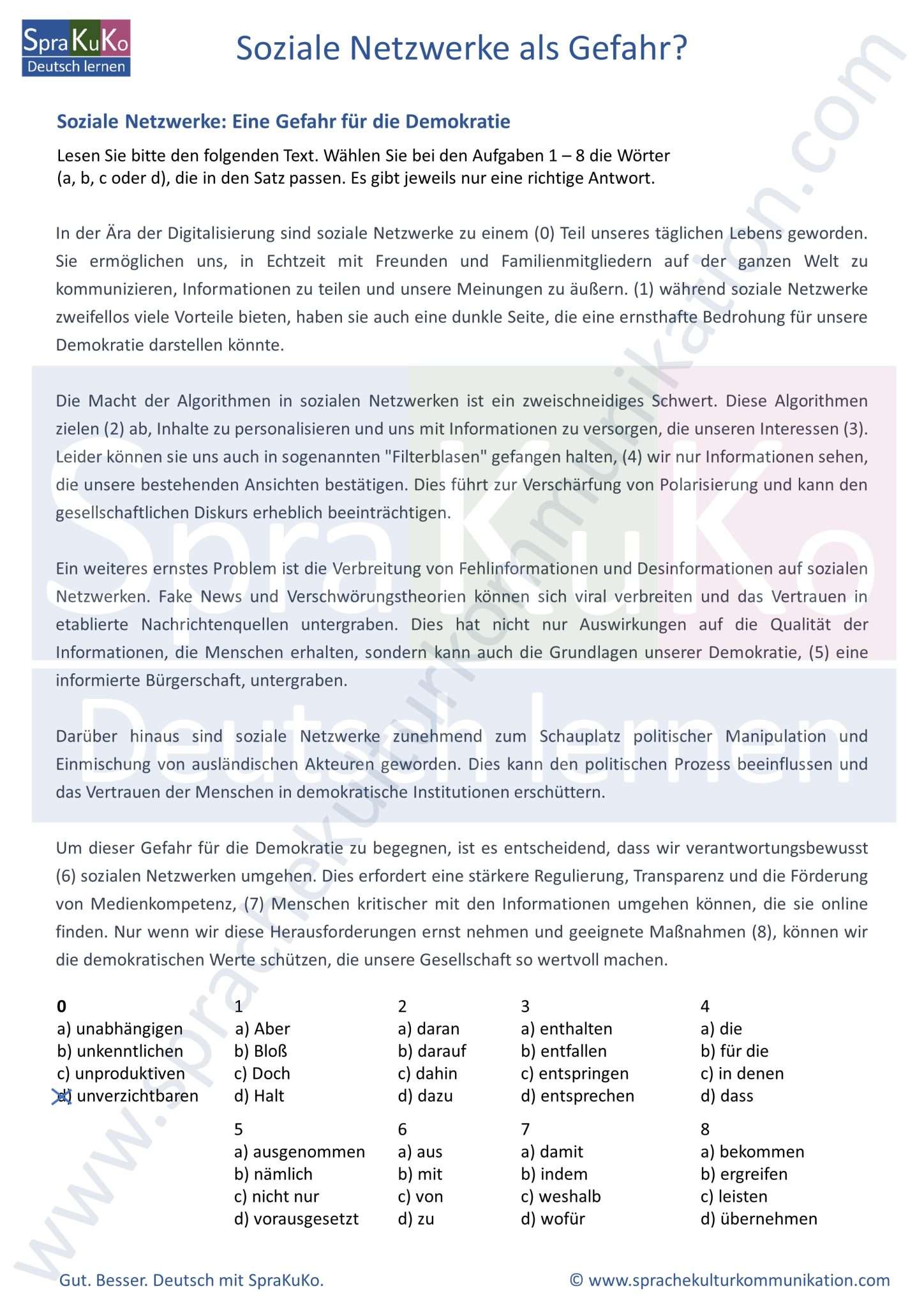 Sprachbausteine B2 Mit Lösungen Teil 2 Was sind Sprachbausteine? Tipps + Übungen mit Lösungen!