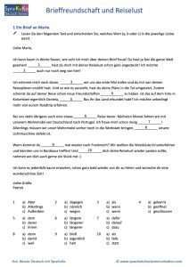 Kopiervorlage Sprachbausteine telc B2 Sprachbausteine Teil 1