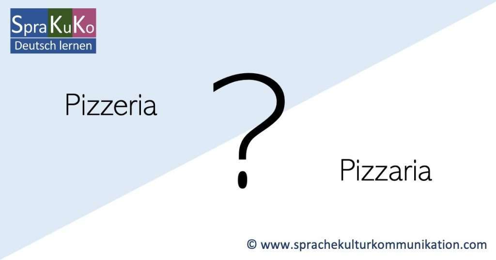 Pizzaria - Flasche Rechtschreibung eines internationalen Wortes