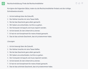 Übung zur Rechtschreibung erstellen